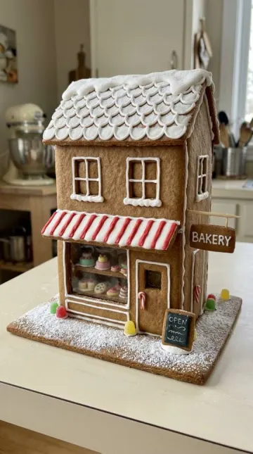 Finished gingerbread Christmas Bakery