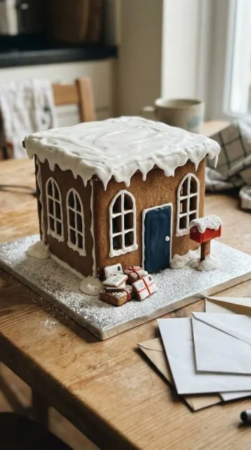 Finished gingerbread Santa's Post Office
