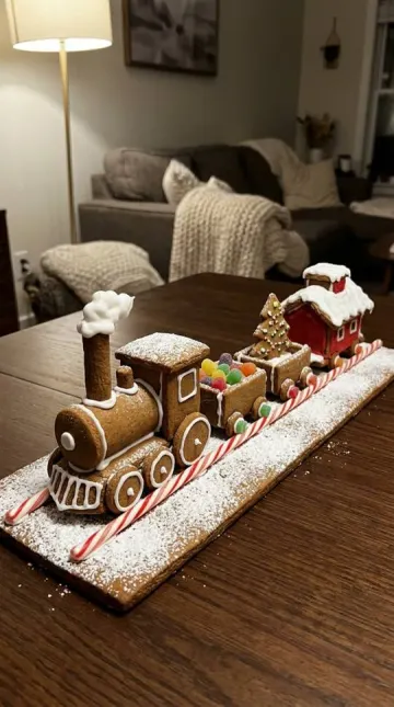 Finished gingerbread Christmas Train