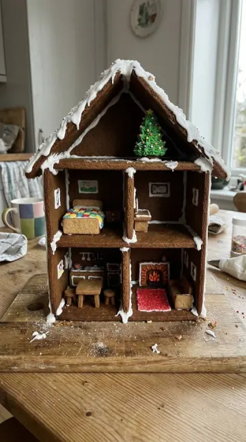 Finished gingerbread Open Dollhouse
